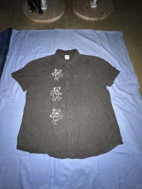 The North Face Grateful Dead Dancing Bears Embroidered Short Sleeve Button-Down